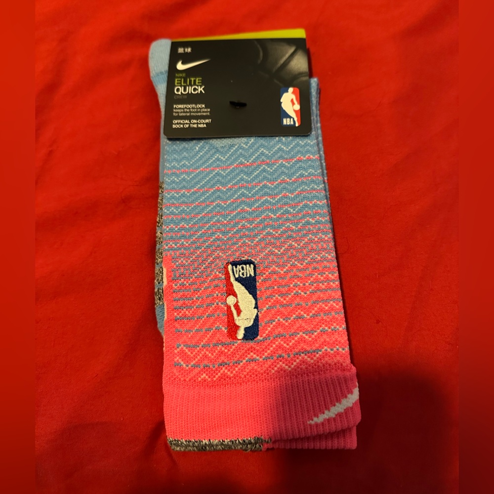 NWT NBA Elite Quick Athletic Socks - Pink and Blue